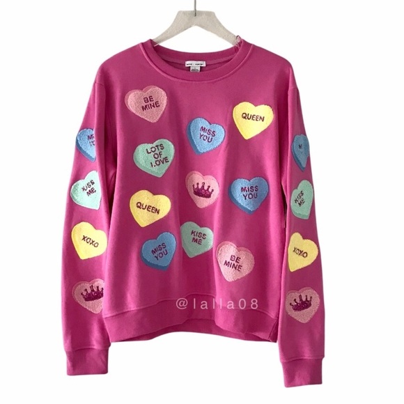 better together Valentine Sweatshirt Candy Hearts Conversation - Picture 1 of 11